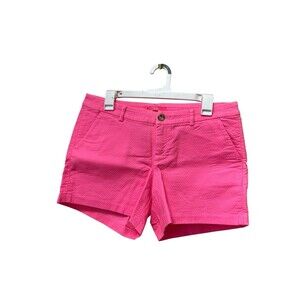 NWT Lilly Pulitzer Pink Textured Shorts 100% Cotton Size 8 Beach Coastal